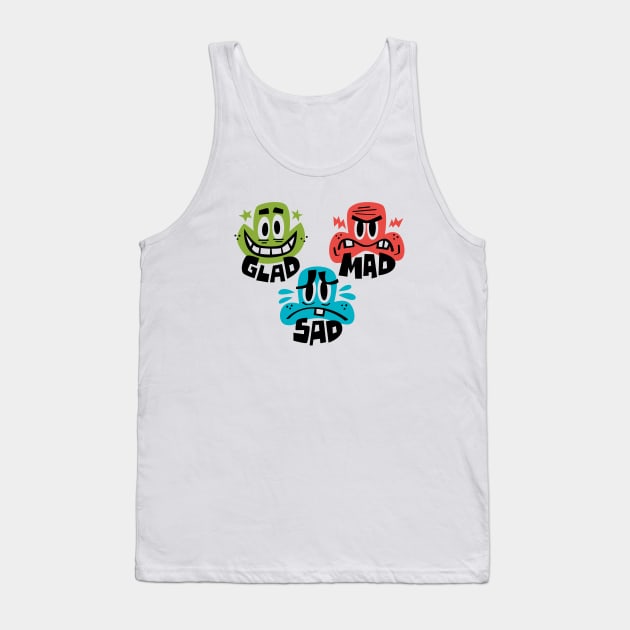 Glad Mad Sad Tank Top by Jon Kelly Green Shop